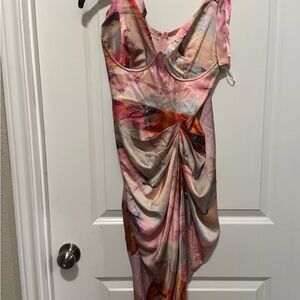 Elegant Pink and Orange Women's Dress